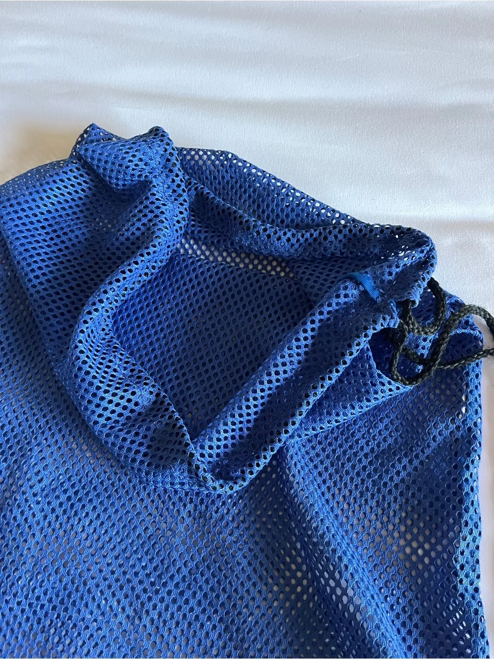 Sporti Blue Mesh Drawstring Swim Gear Bag Backpack 14x28 Wet/Dry Travel Sack